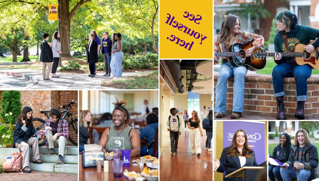 Collage of students at preview day
